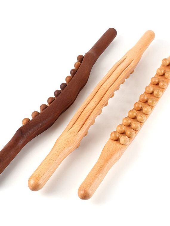 20 Beads Gua Sha Massage Stick Carbonized Wood
