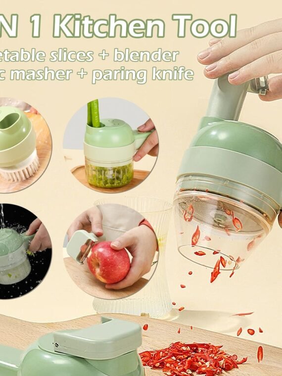 4 In 1 Handheld Electric Vegetable Cutter Set